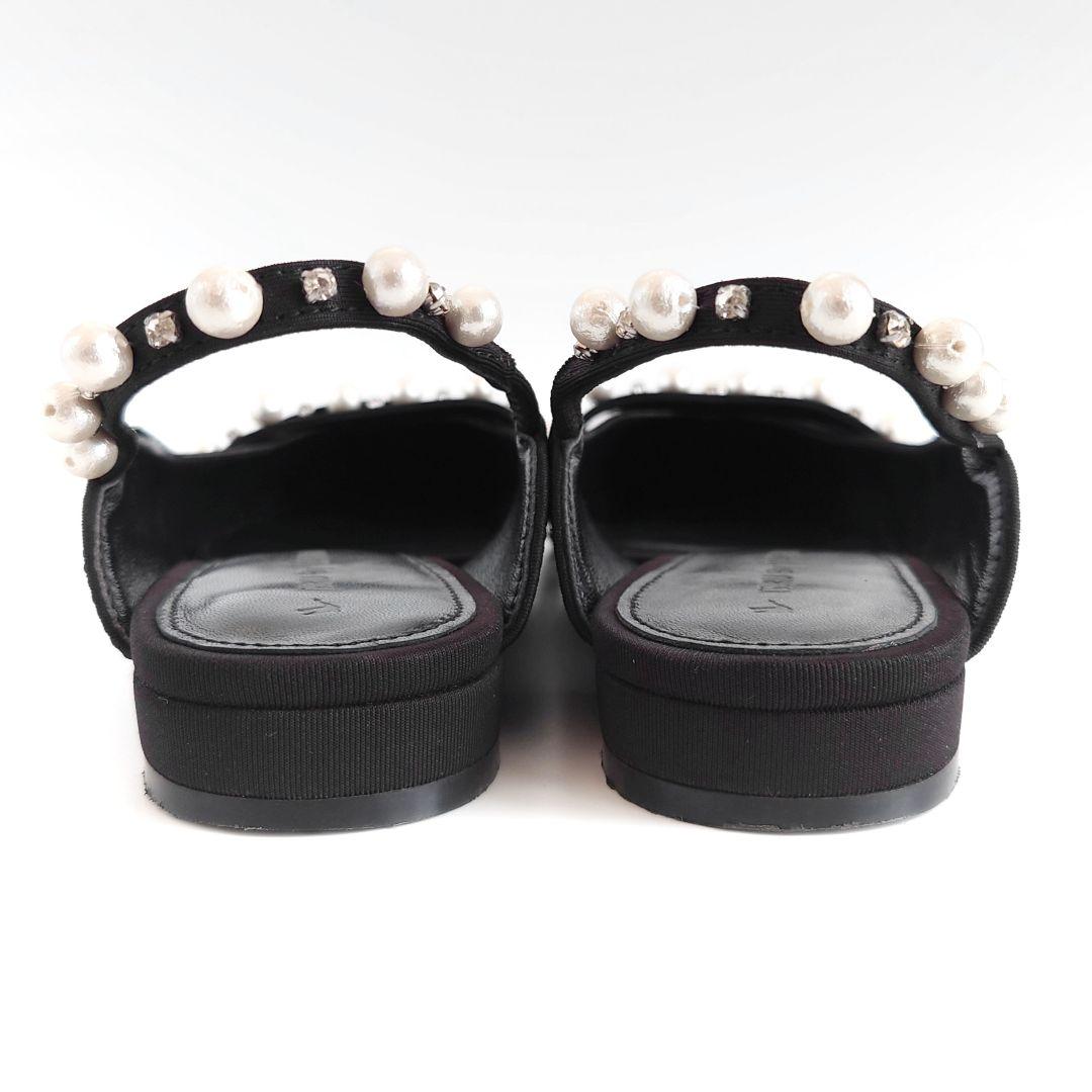 美品 ツルバイマリコオイカワ パール × ビジュー ミュール ダイアナ 卑弥呼