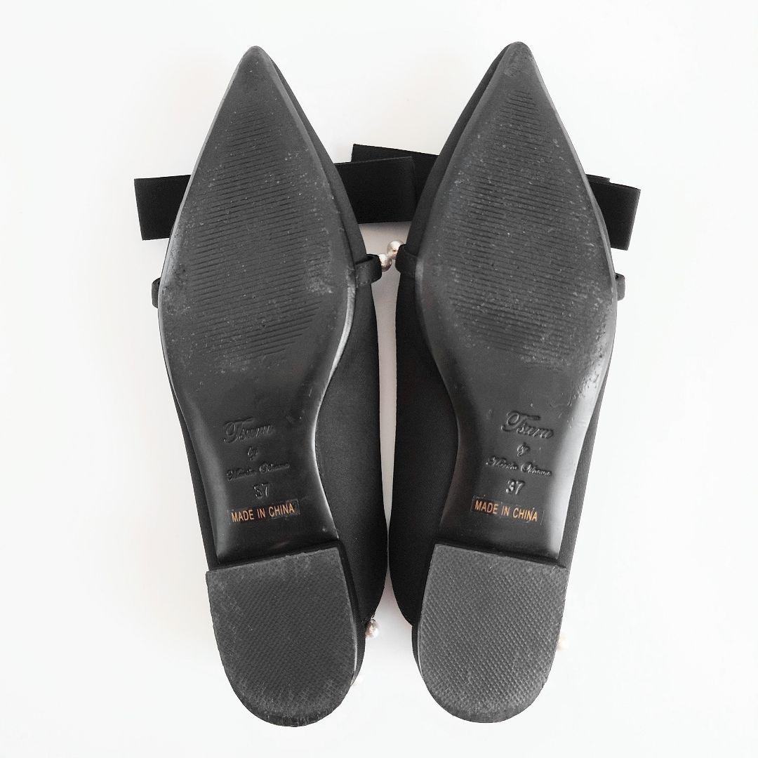 美品 ツルバイマリコオイカワ パール × ビジュー ミュール ダイアナ 卑弥呼