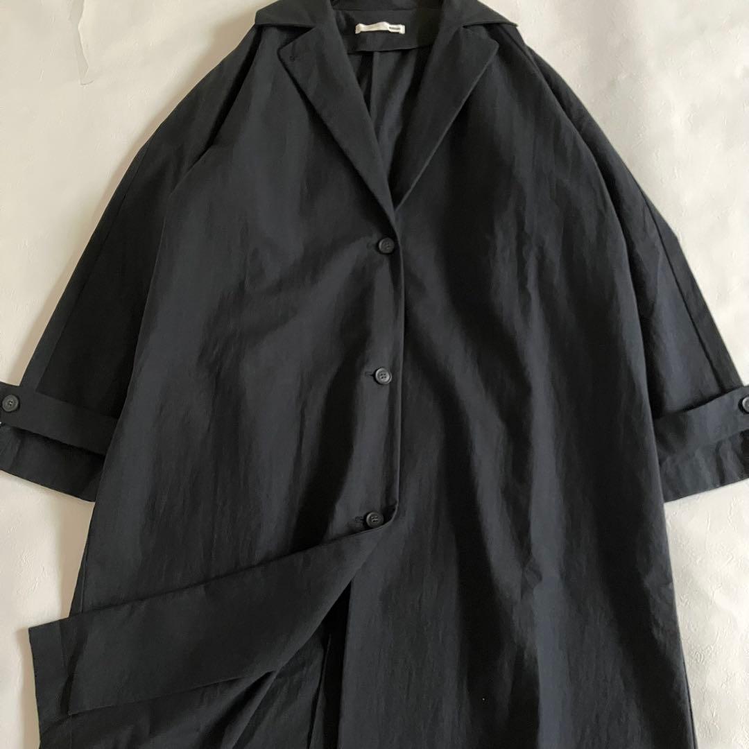 2022 evam eva コットン テーラードコート sumi ブラック 春