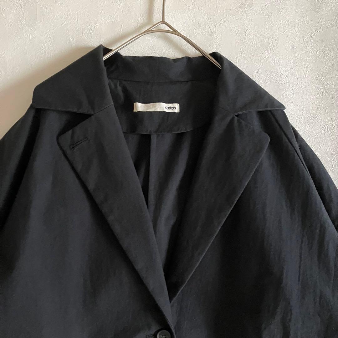 2022 evam eva コットン テーラードコート sumi ブラック 春