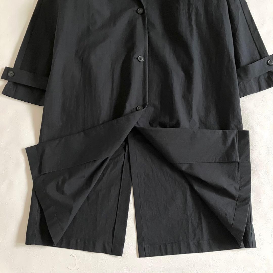 2022 evam eva コットン テーラードコート sumi ブラック 春