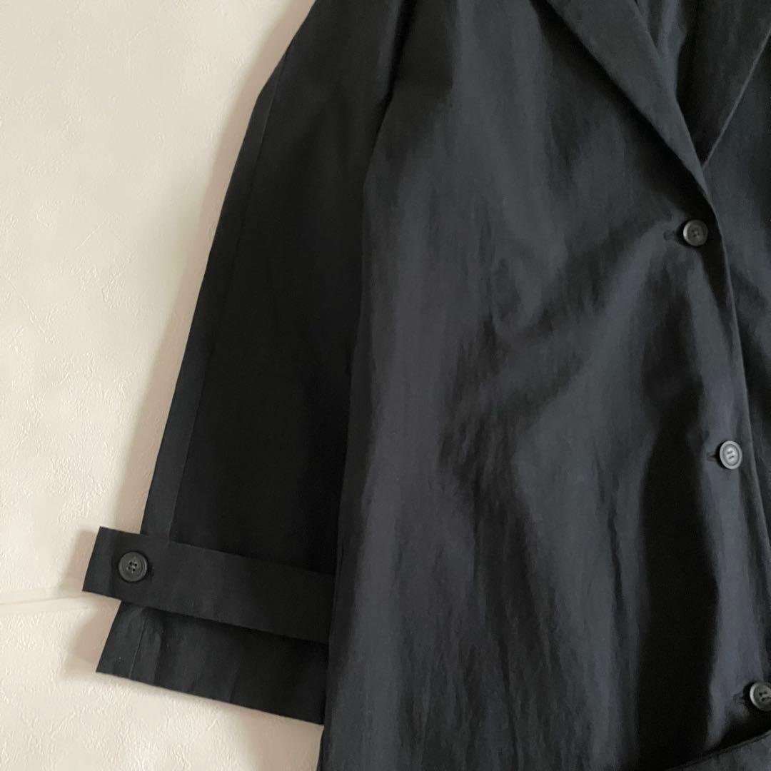 2022 evam eva コットン テーラードコート sumi ブラック 春