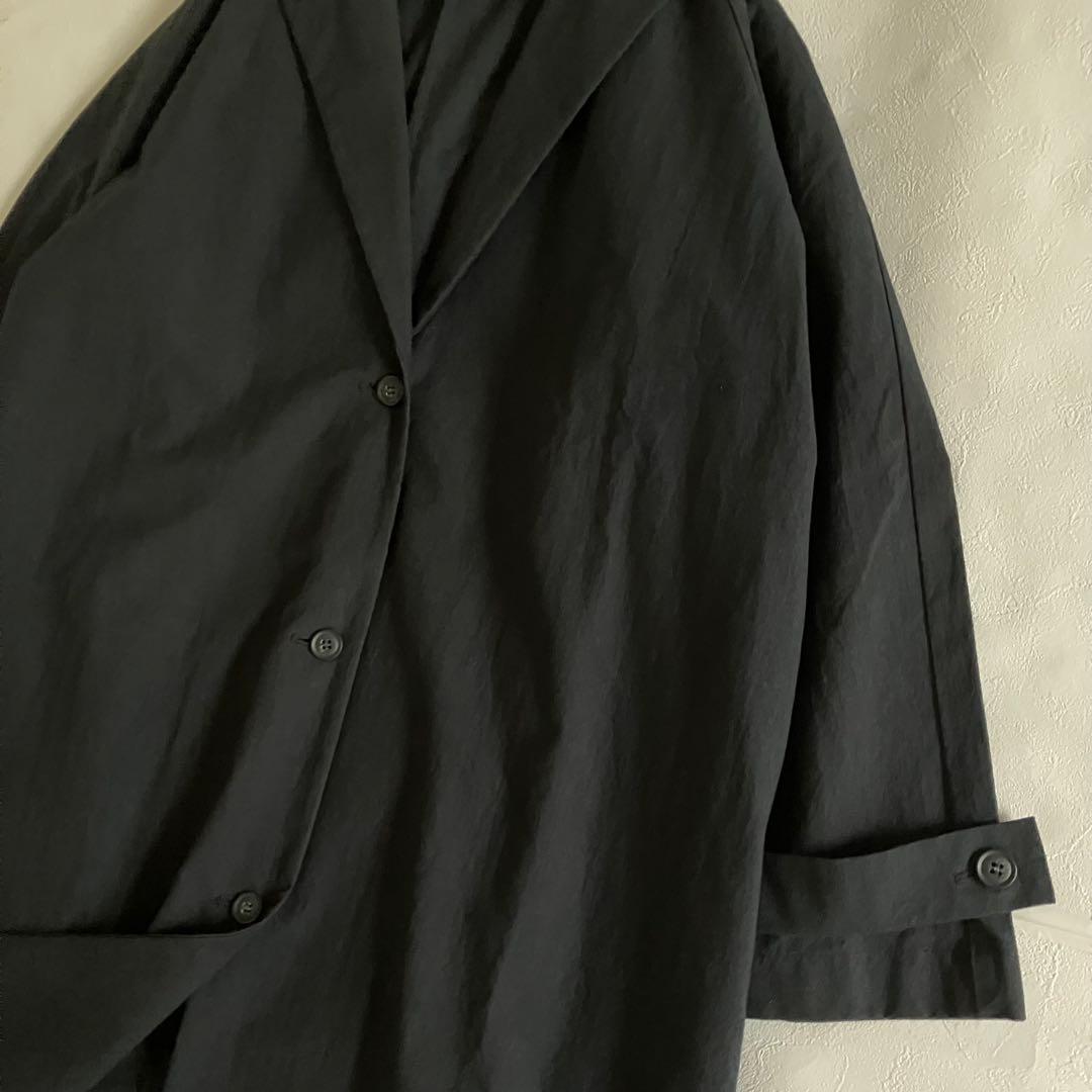 2022 evam eva コットン テーラードコート sumi ブラック 春