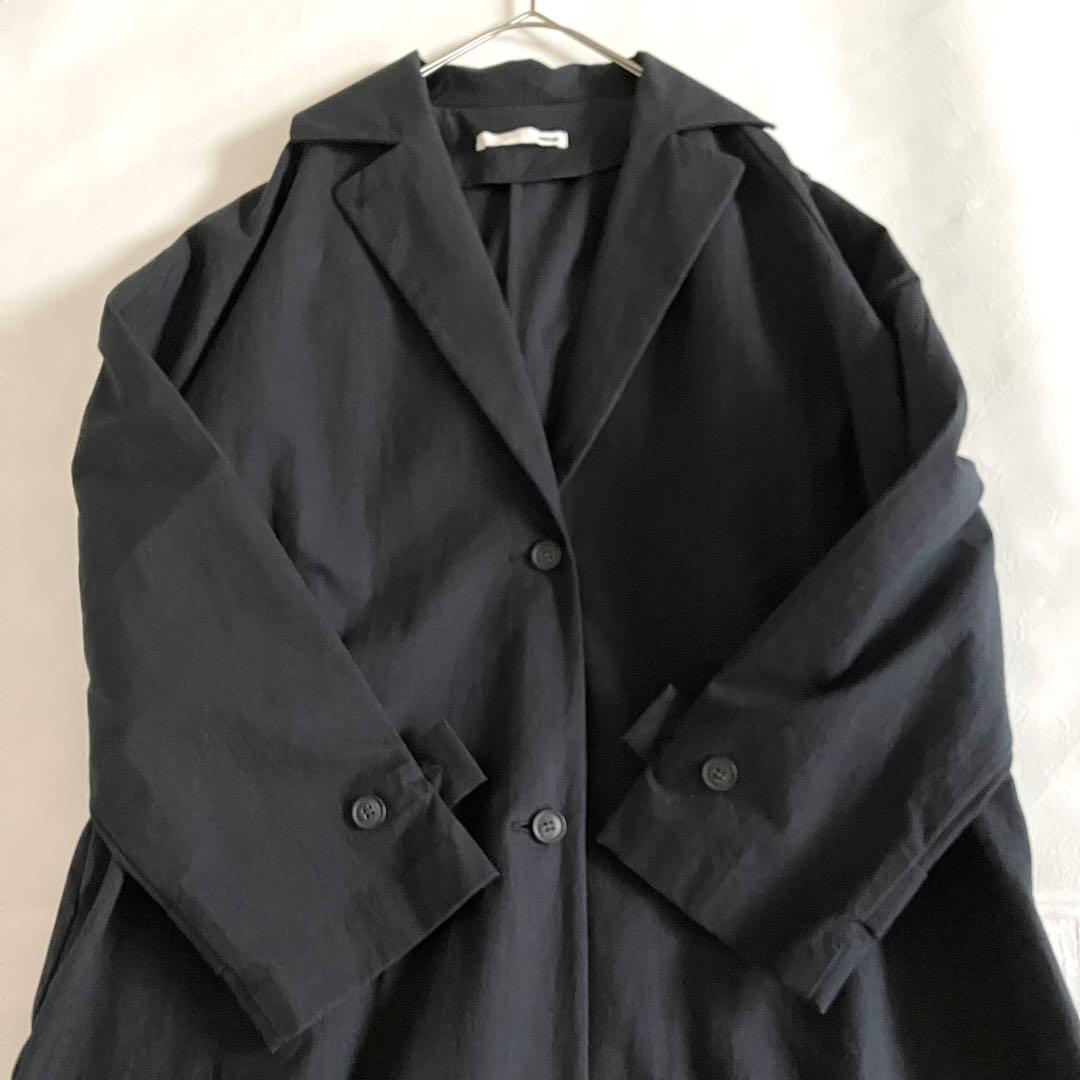 2022 evam eva コットン テーラードコート sumi ブラック 春