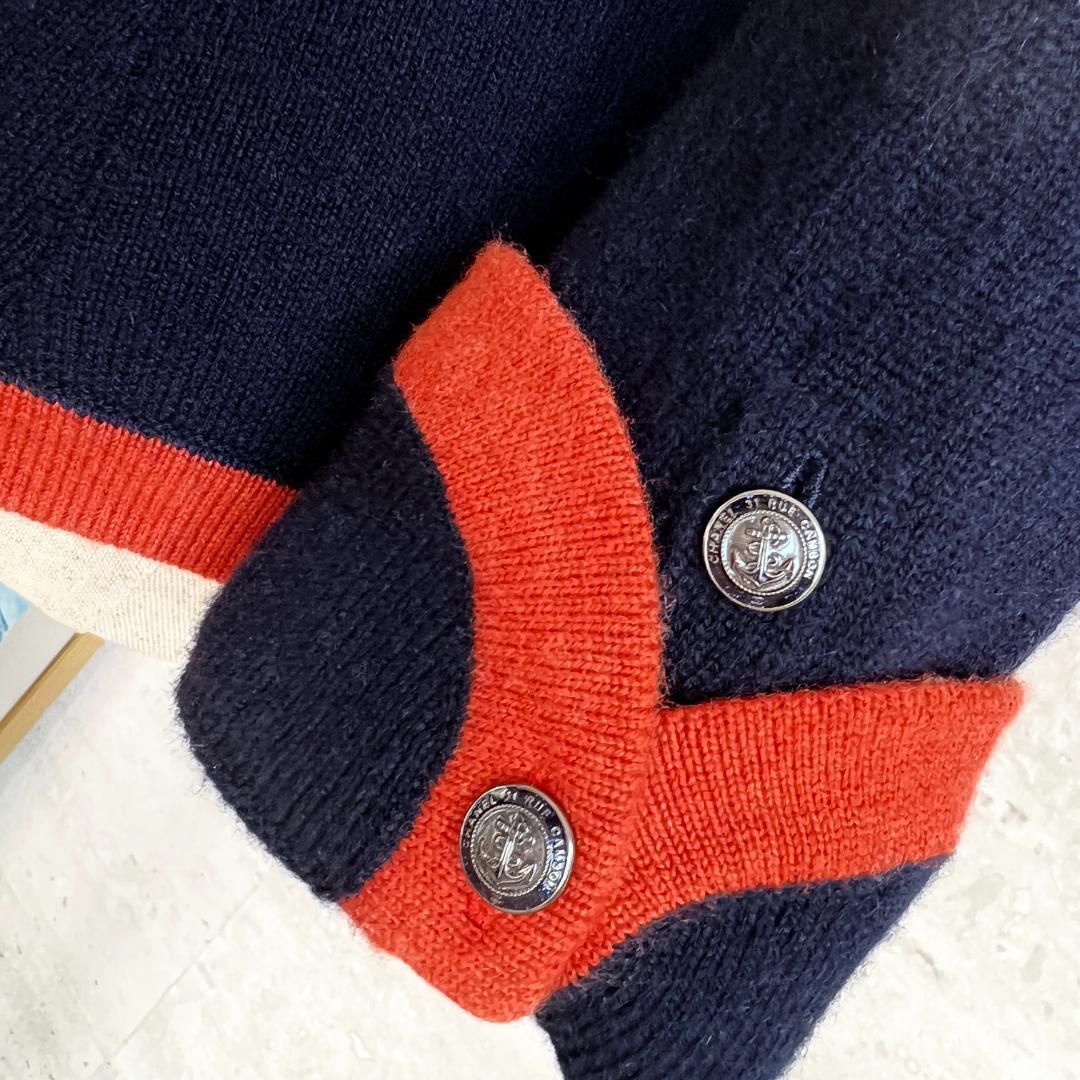 美品★CHANEL★極上カシミヤ100★トリミング★ノーカラージャケット