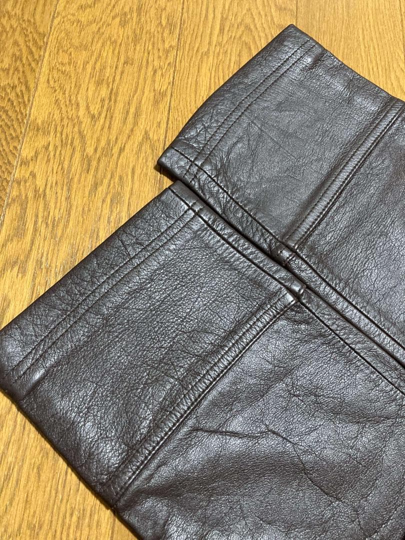 96AW WIRE期 アーカイブ レザーパンツ ブラウン UC-6W-P-06