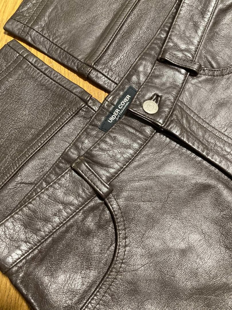 96AW WIRE期 アーカイブ レザーパンツ ブラウン UC-6W-P-06