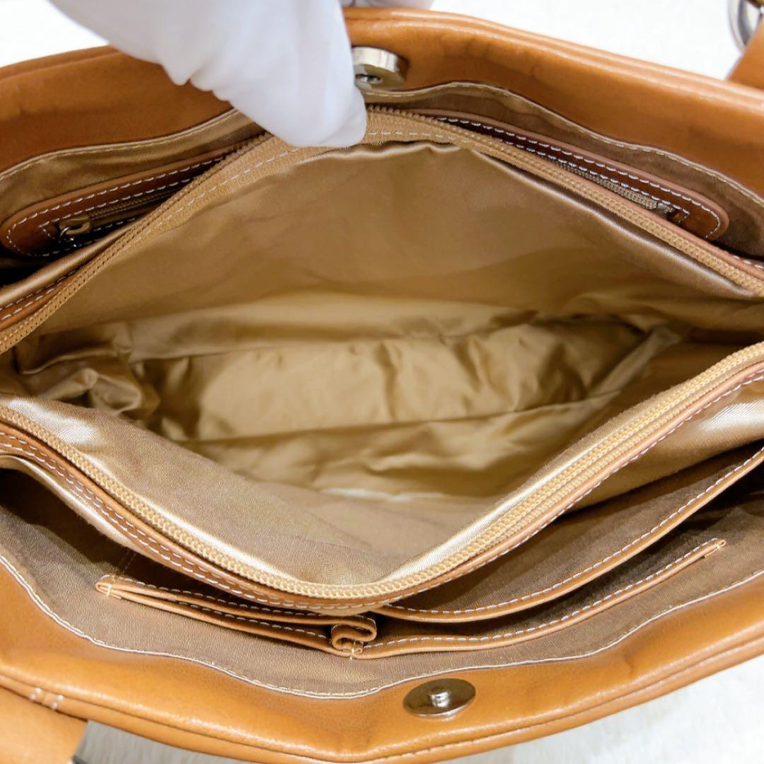 美品 kitamura キタムラ トートバッグ ハンド キャメル レザー 本革