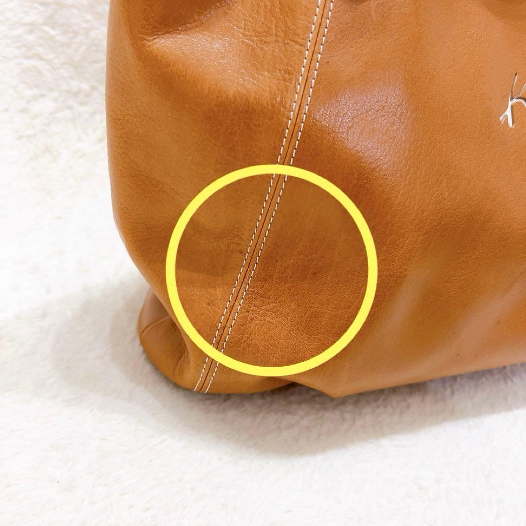 美品 kitamura キタムラ トートバッグ ハンド キャメル レザー 本革