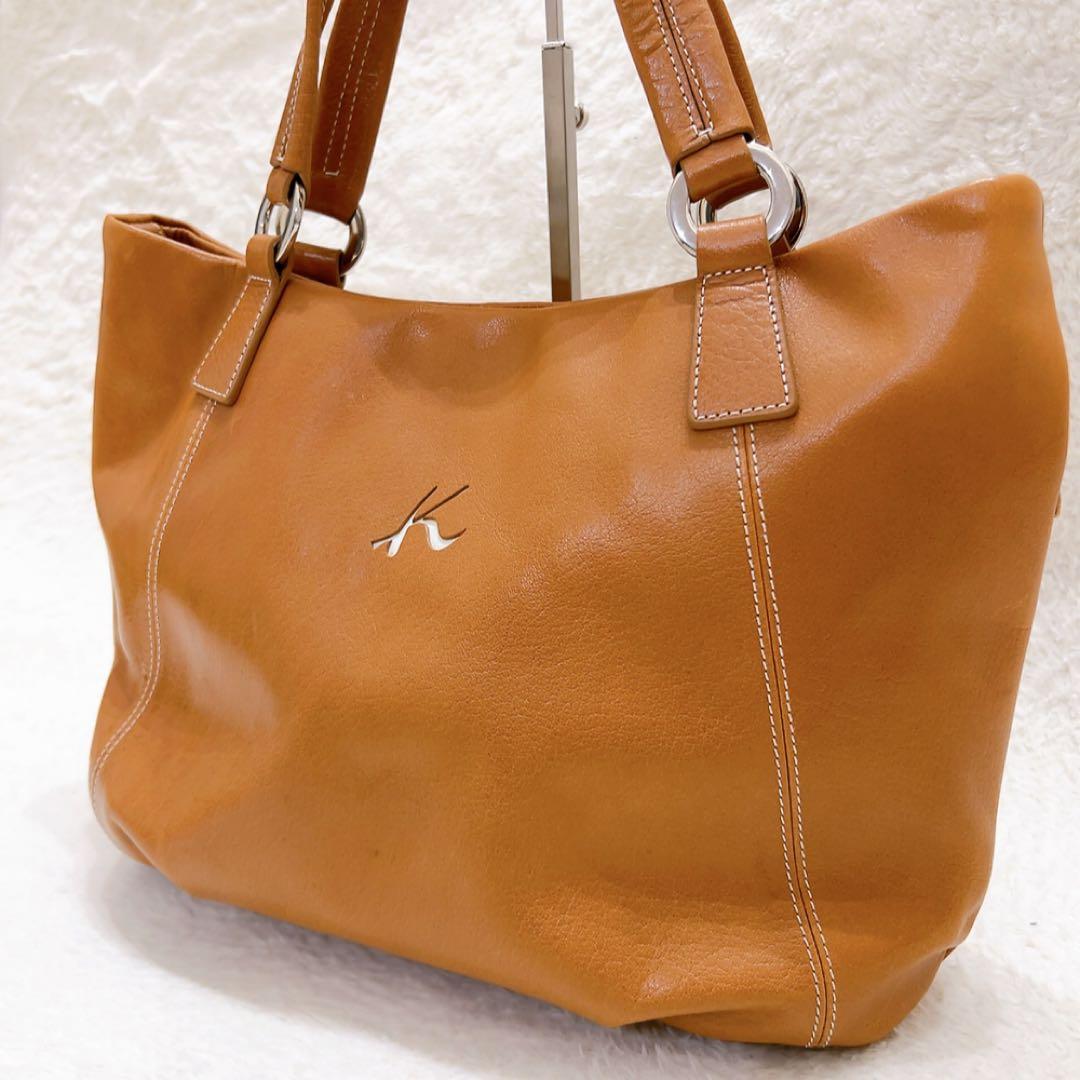 美品 kitamura キタムラ トートバッグ ハンド キャメル レザー 本革