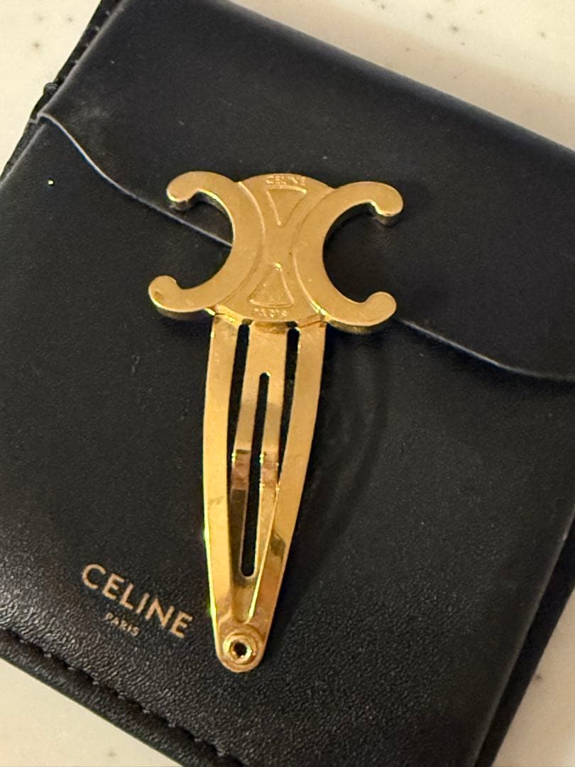 CELINE ゴールド ヘアピン ケース付き