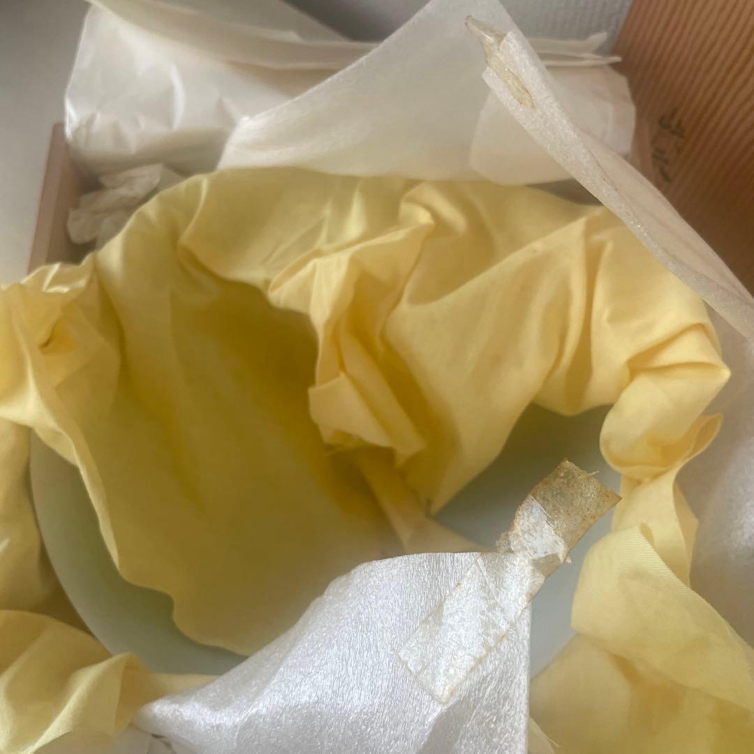 青白磁　牡丹鉢　快山窯　塚本快示　約20センチ　深鉢