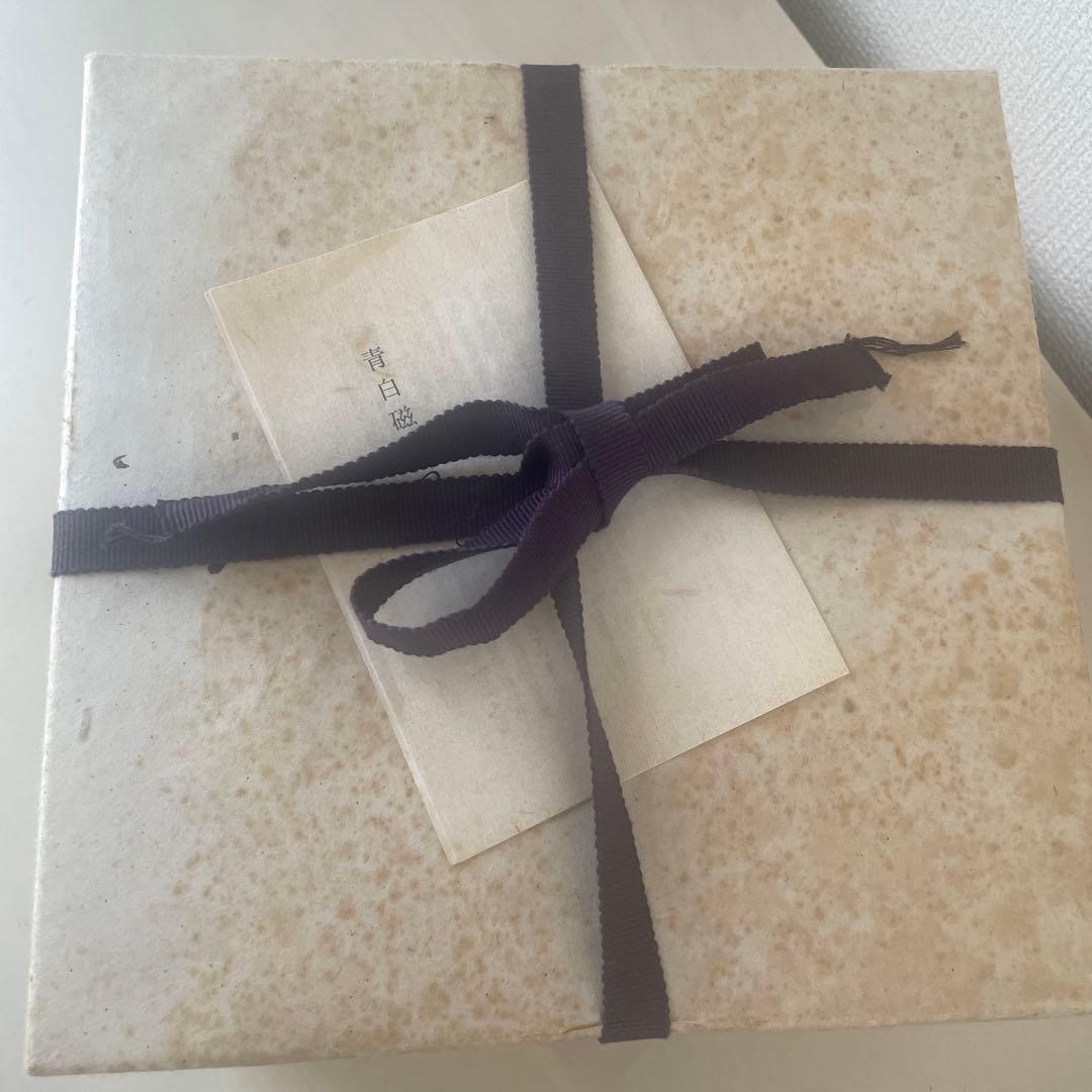 青白磁　牡丹鉢　快山窯　塚本快示　約20センチ　深鉢