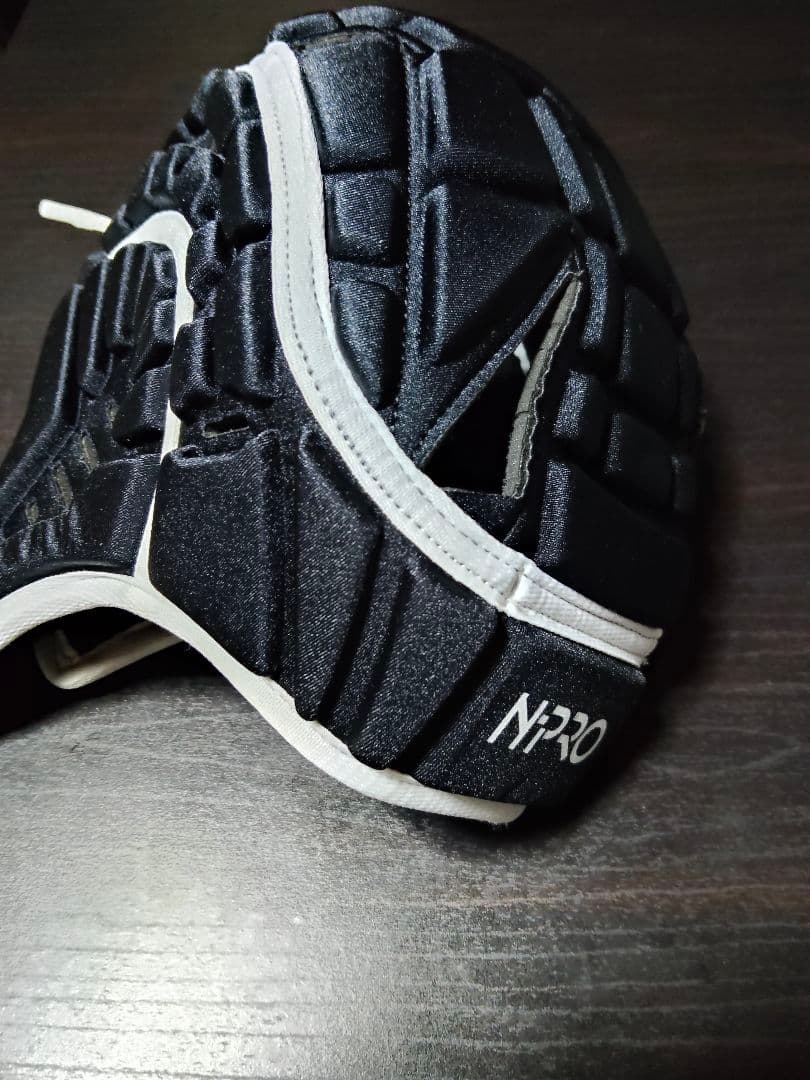 N-PRO ヘッドギア ブラック✕ホワイト メッシュバッグ付き