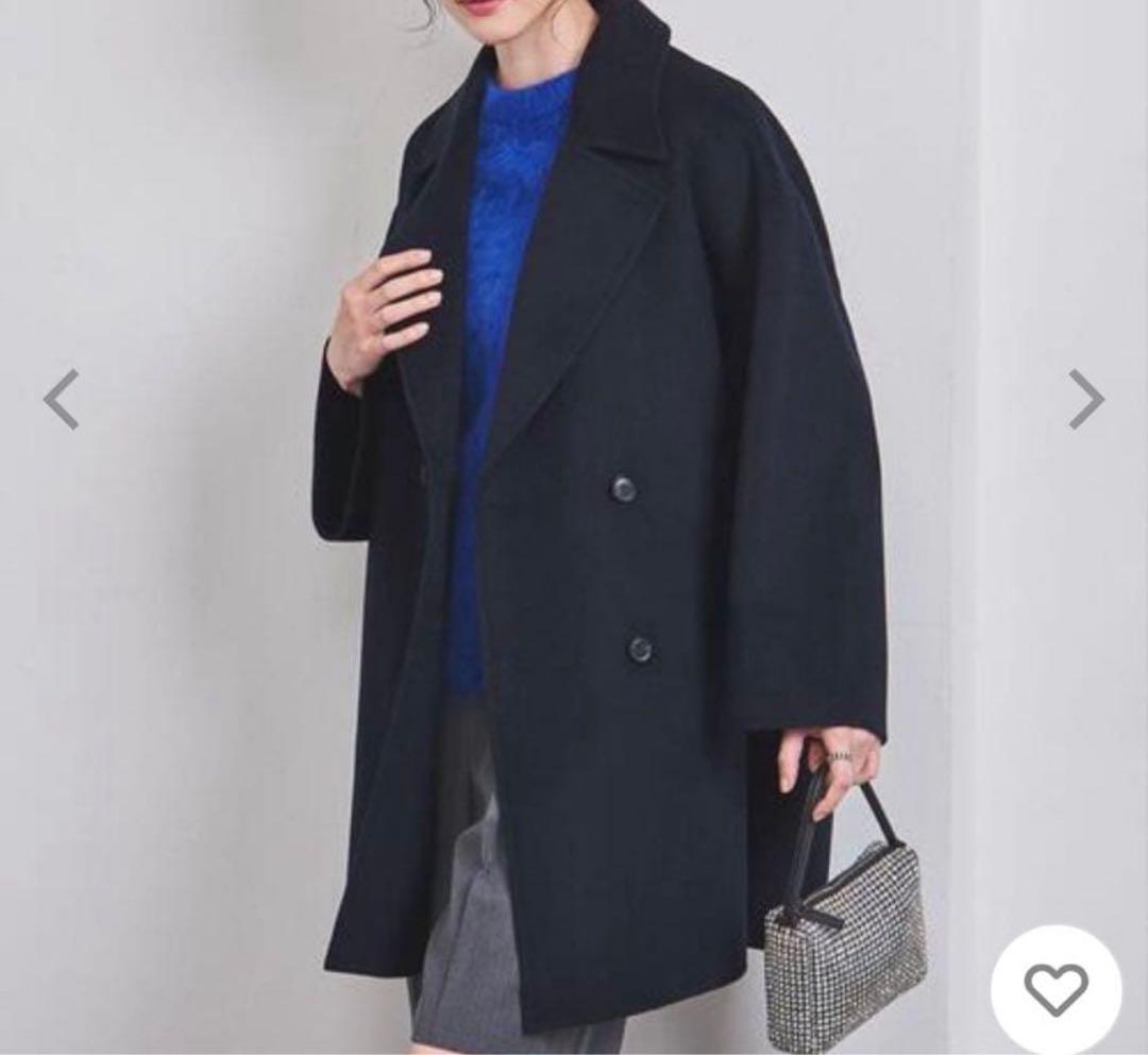 美品　上質23AWユナイテッドアローズ リバー テーラードコート　ピーコート36