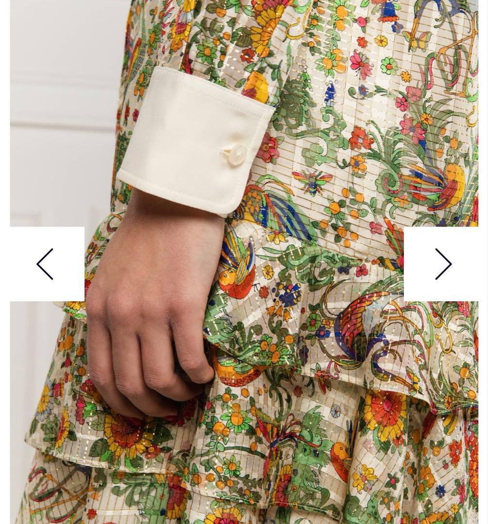 お値下げ　TORRYBURCH 花柄　シルクワンピース　トリーバーチ　襟付き