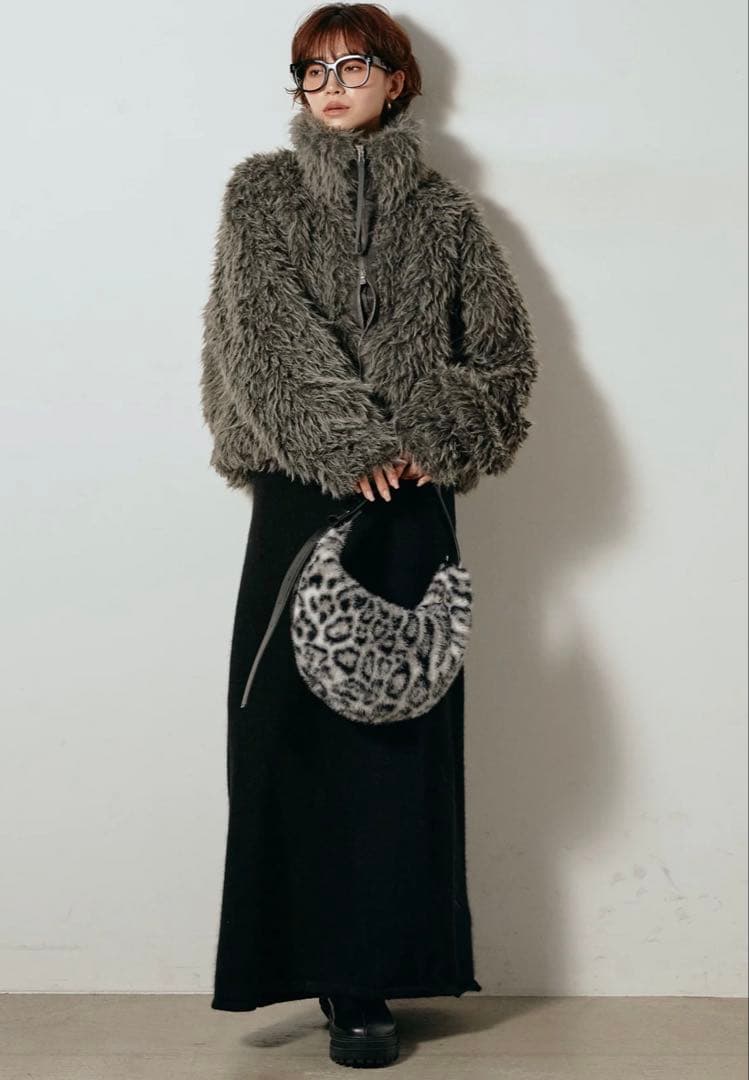 ESICA ミックスシープファースタンドブルゾン　グレー