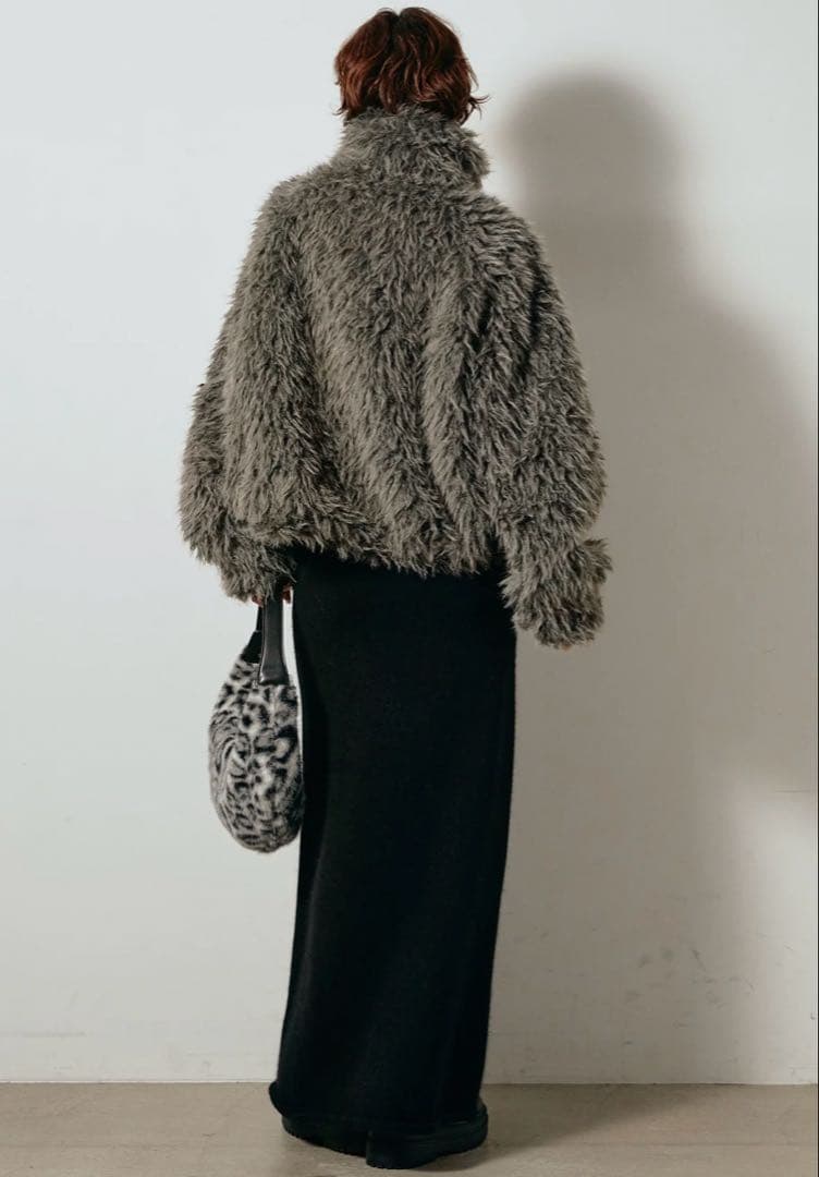 ESICA ミックスシープファースタンドブルゾン　グレー