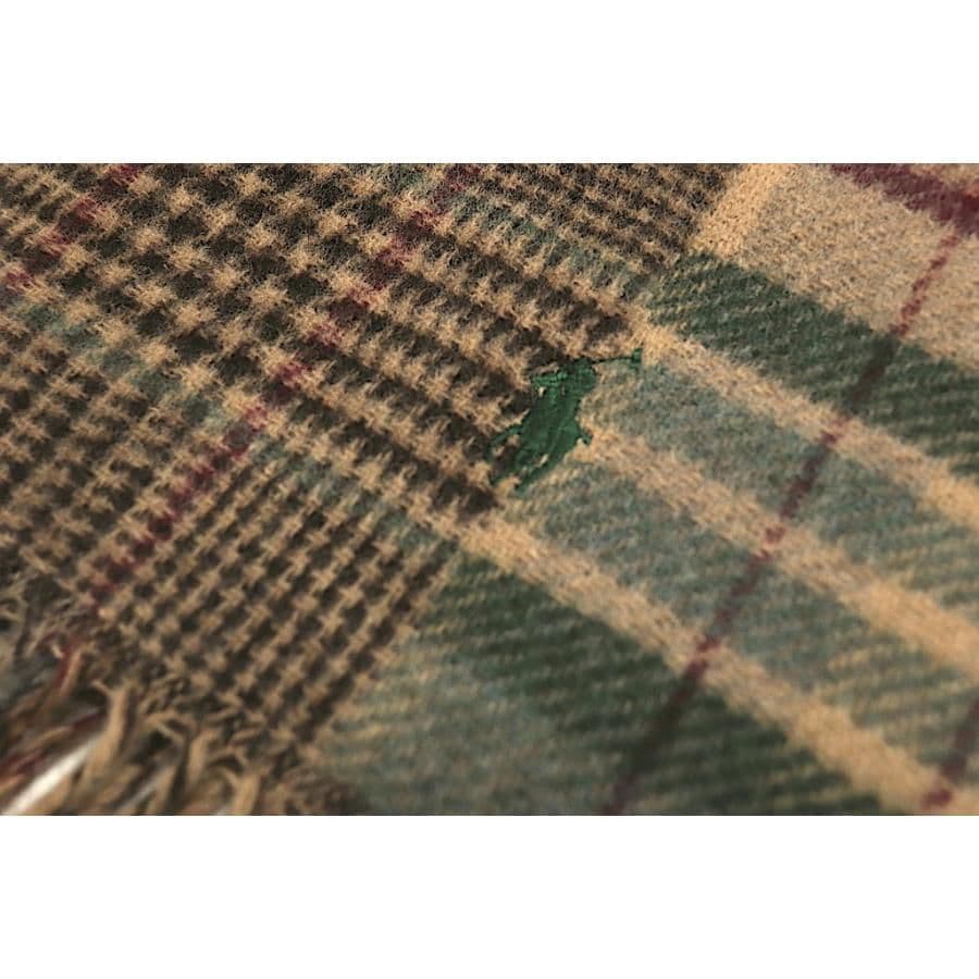 POLO RALPH LAURENパッチワークチェックウールブレンド マフラー