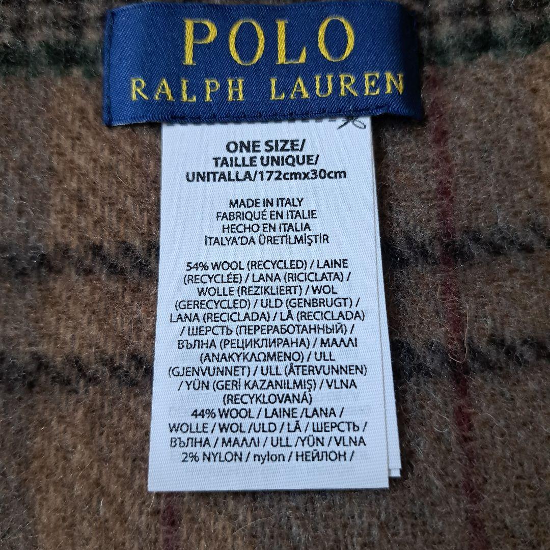 POLO RALPH LAURENパッチワークチェックウールブレンド マフラー
