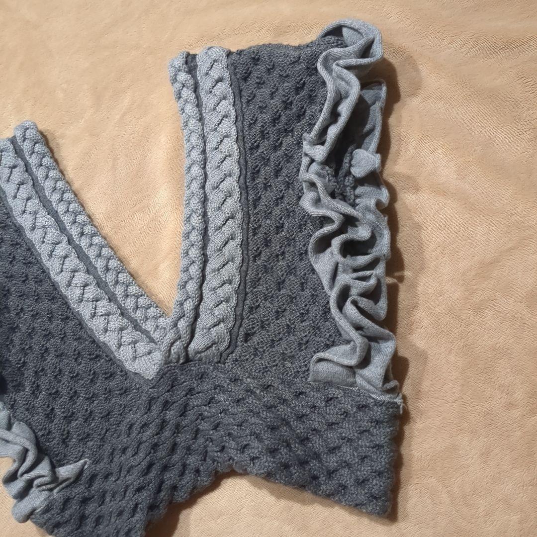 leinwande　Braids&Frill Top / grey