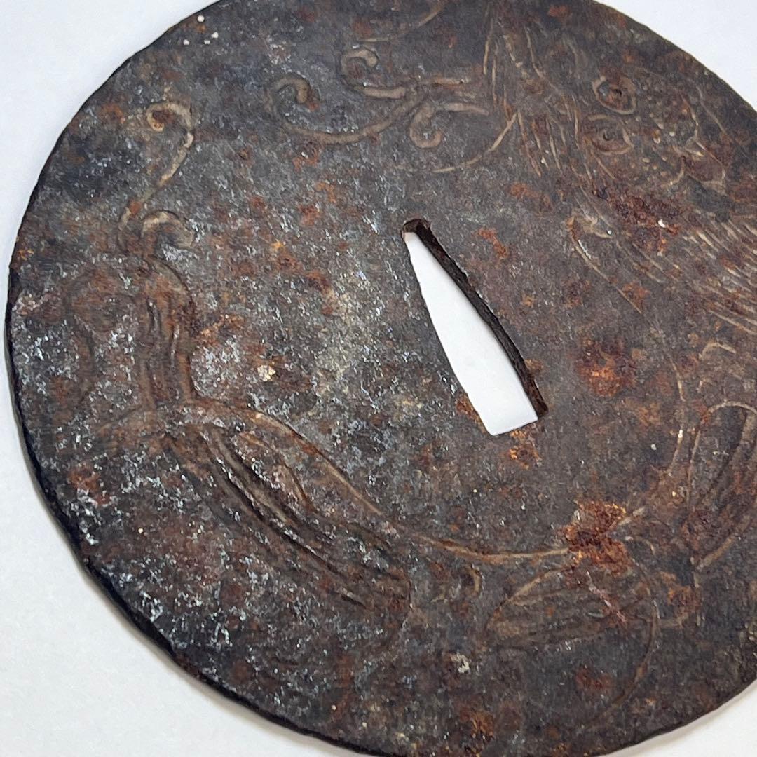 一点もの　鍔　刀装具　日本刀鍔　龍　竜　縁起物　古美術　年代物