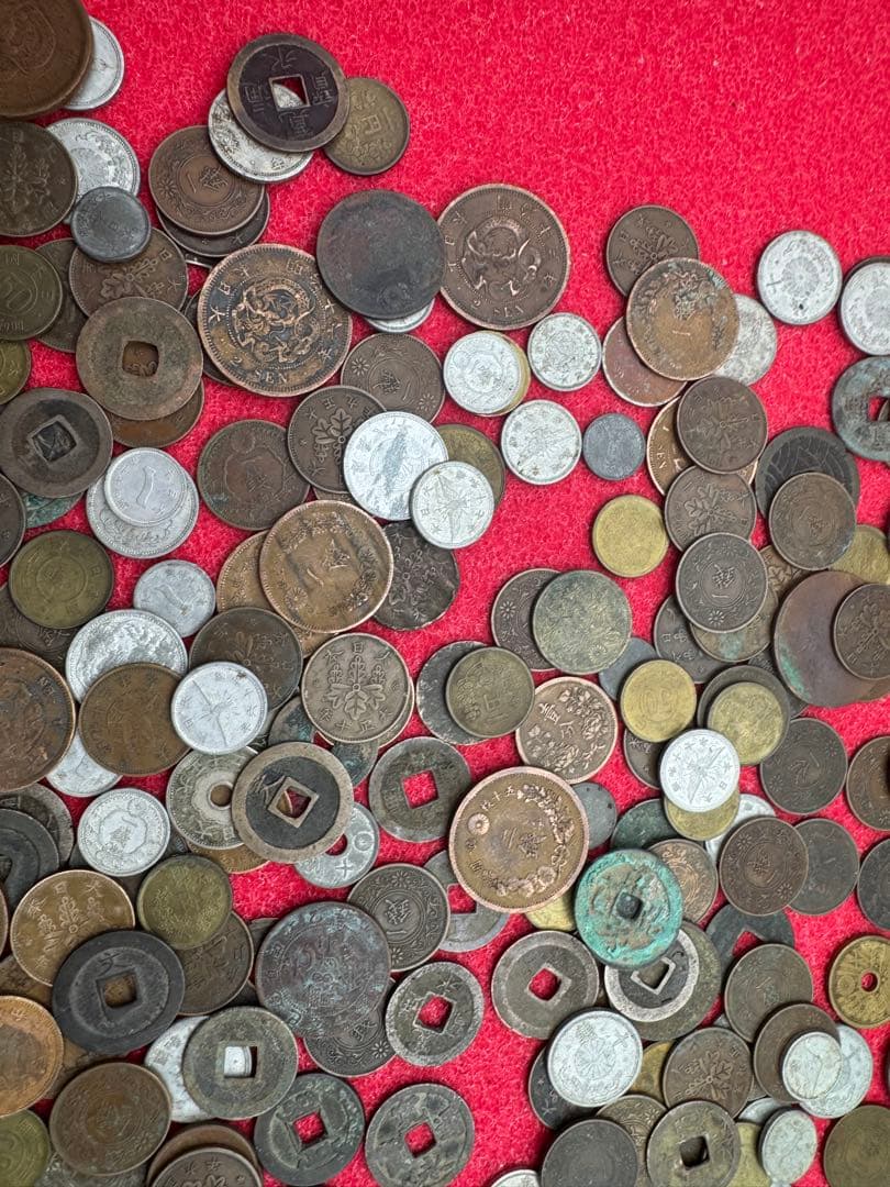 ま*能様 【大量・1600グラム】古銭まとめ　5銭・10銭・50銭・天保通宝など