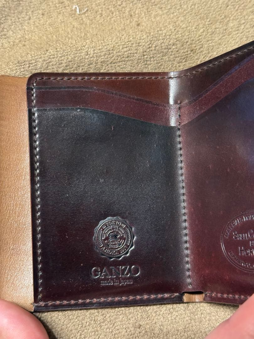 GANZO ホーウィン社 シェルコードバン 三つ折り財布