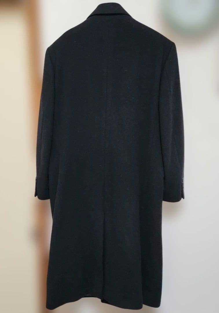 カシミヤ100%　ロングコート　ブラック　L