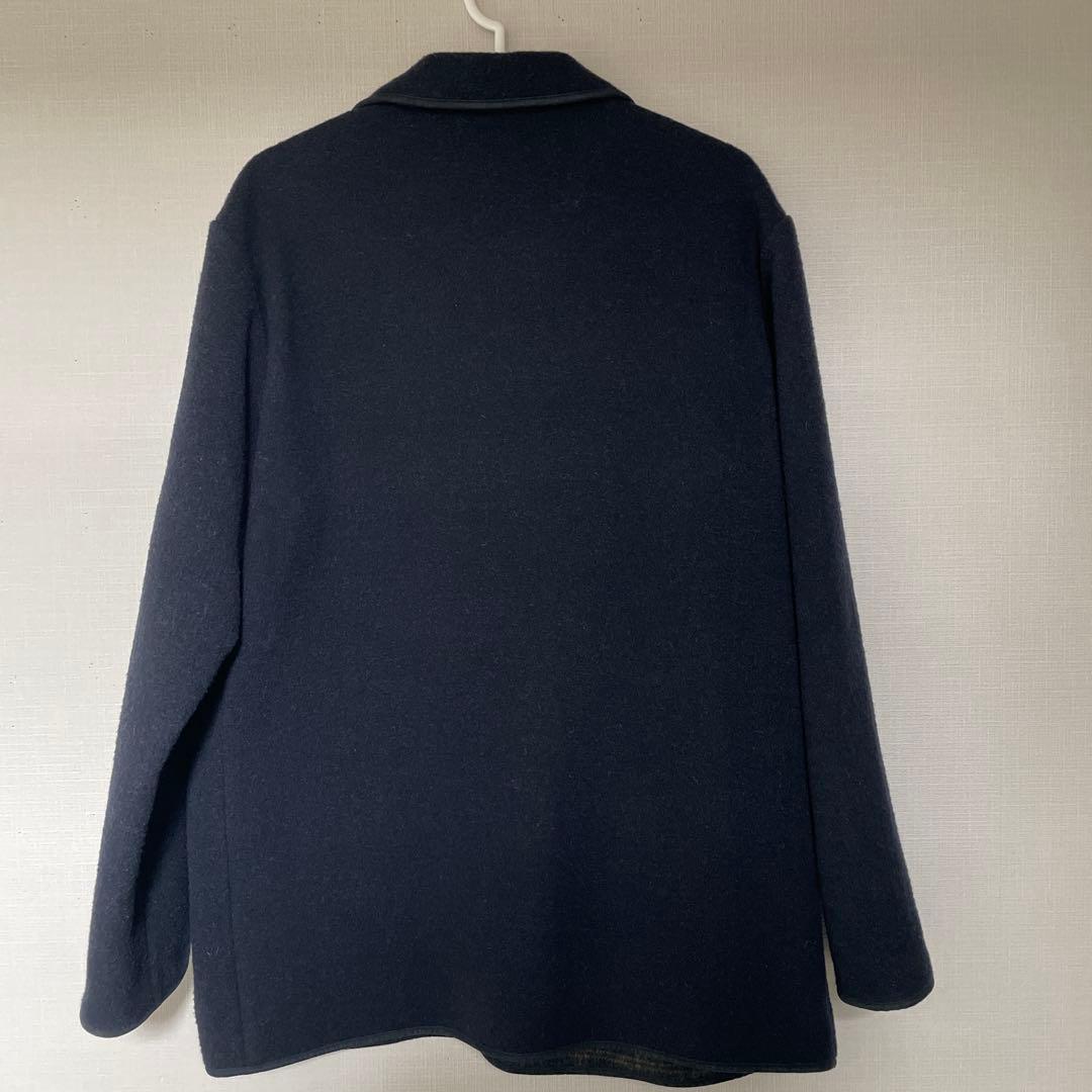 Papas ネイビー ウールピーコート サイズL