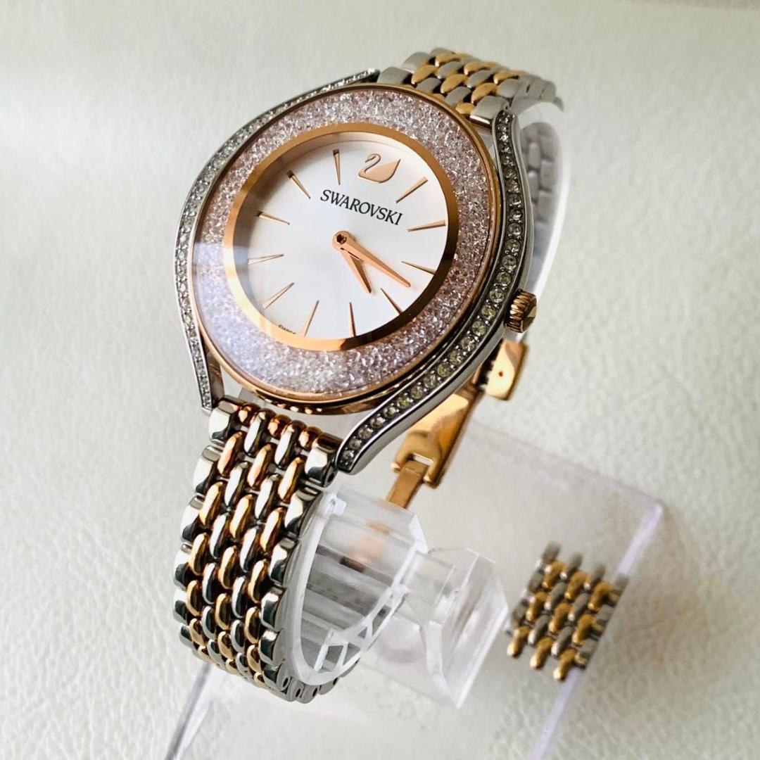 美品 スワロフスキー 5519459 クリスタルオーラ 腕時計 ウォッチ