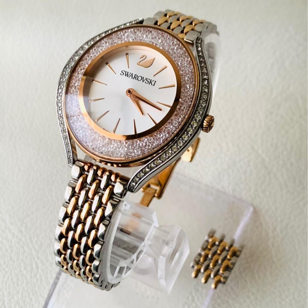 美品 スワロフスキー 5519459 クリスタルオーラ 腕時計 ウォッチ
