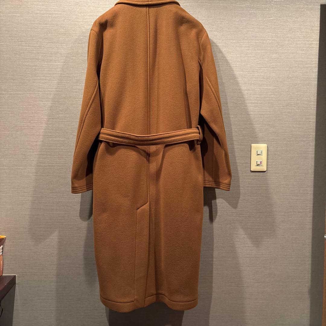 カズです。HUGO ブラウン ロングコート ベルト付き　サイズXXL
