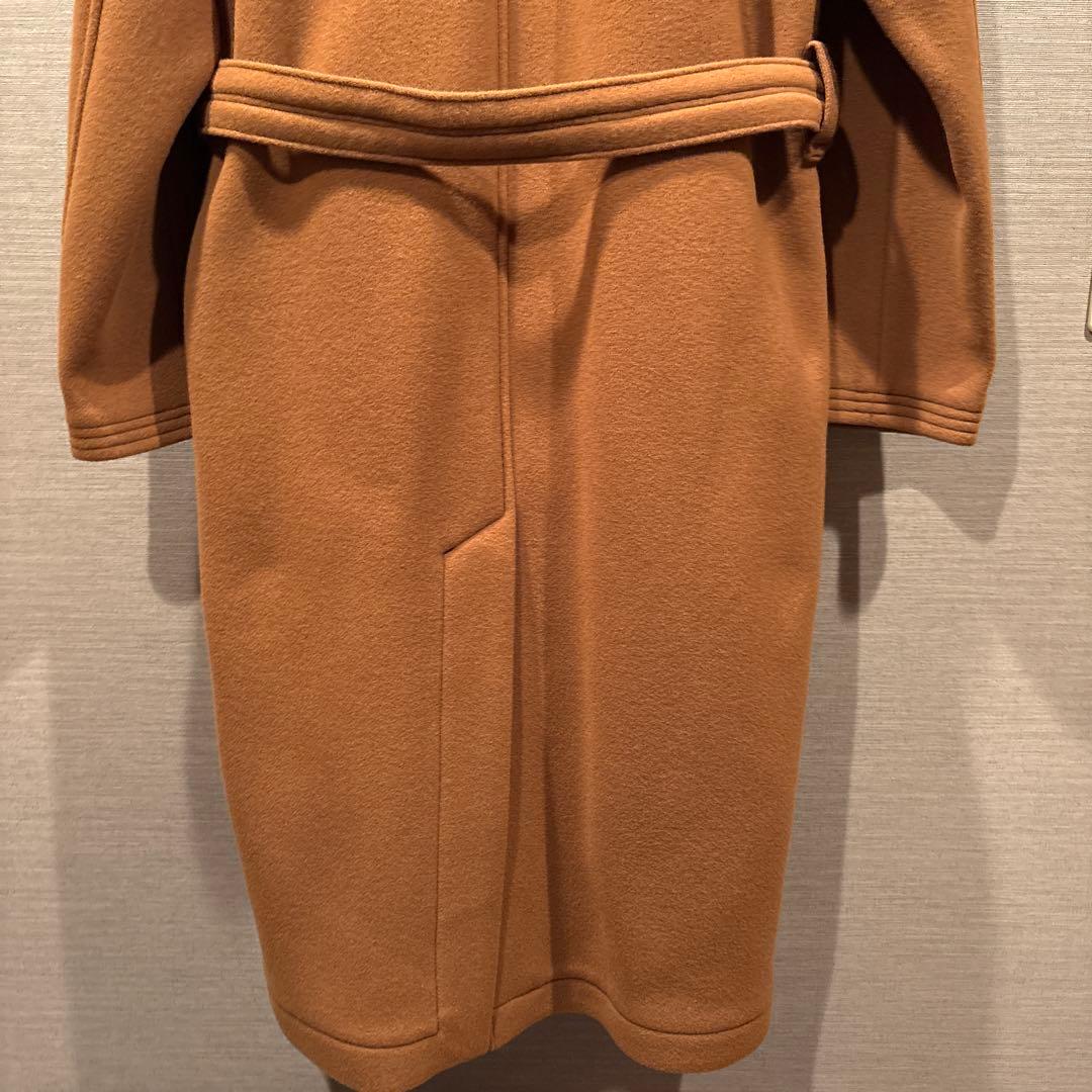 カズです。HUGO ブラウン ロングコート ベルト付き　サイズXXL