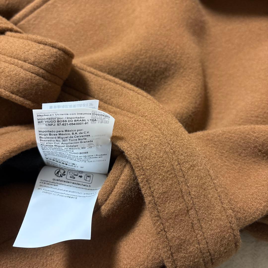 カズです。HUGO ブラウン ロングコート ベルト付き　サイズXXL