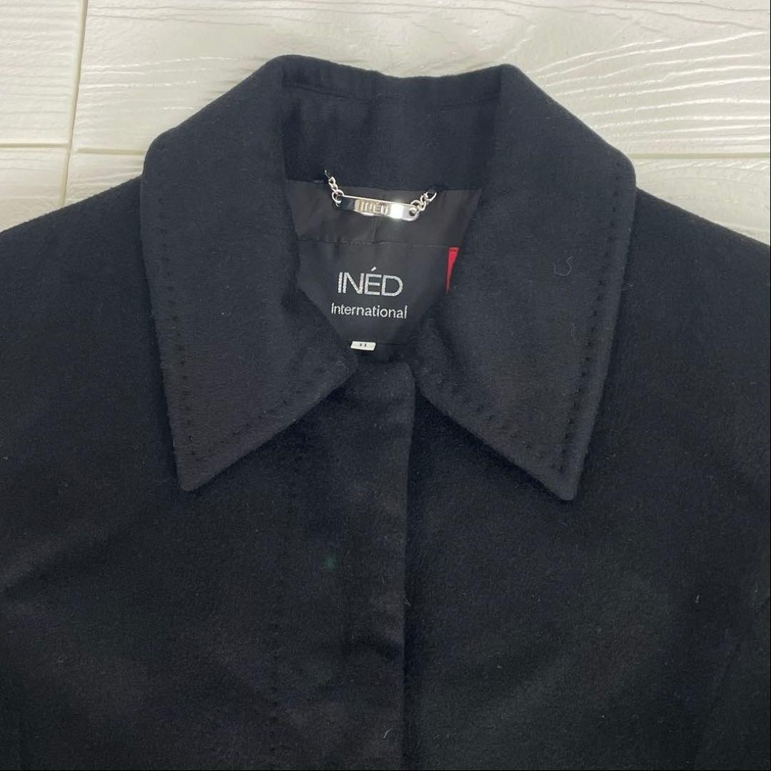 イネドINED カシミヤロングコート　カシミヤ100% ステンカラーコート