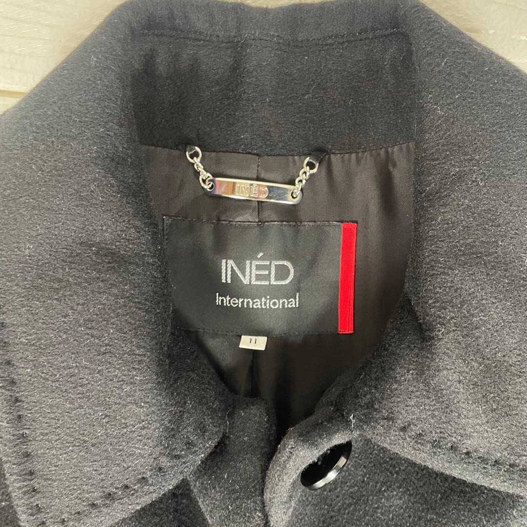 イネドINED カシミヤロングコート　カシミヤ100% ステンカラーコート