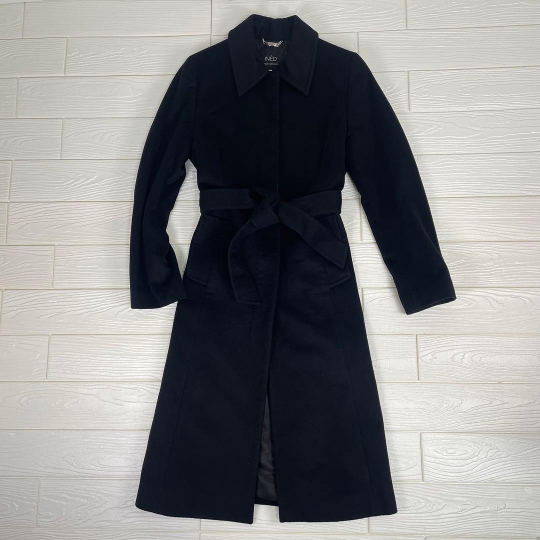 イネドINED カシミヤロングコート　カシミヤ100% ステンカラーコート
