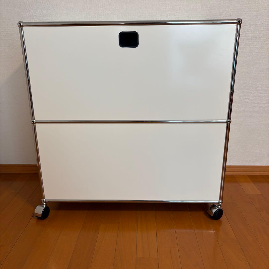 USMハラー サイドボード キャビネット フリップアップドア 引き出し ホワイト