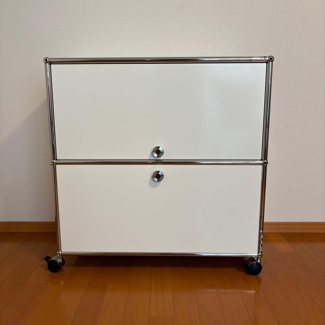 USMハラー サイドボード キャビネット フリップアップドア 引き出し ホワイト