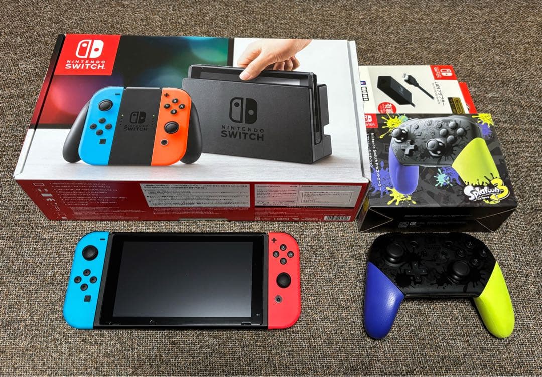 Nintendo Switch 本体＋プロコントローラー＋有線LANアダプター等
