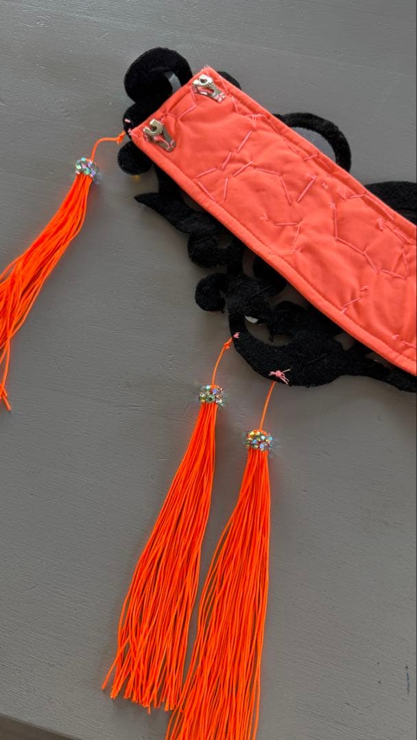 オレンジ ビーズ フリンジ ベリーダンス衣装