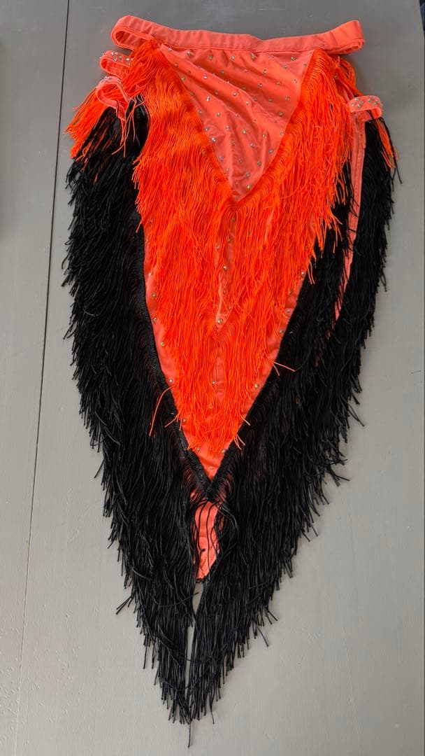 オレンジ ビーズ フリンジ ベリーダンス衣装