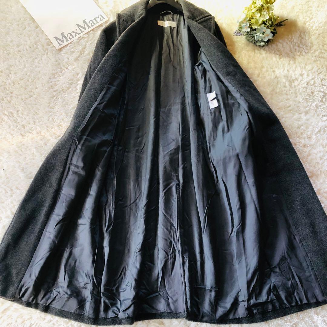 美品✨マックスマーラ ベルテッドコート ガウン カシミヤ 女優襟 グレー 38