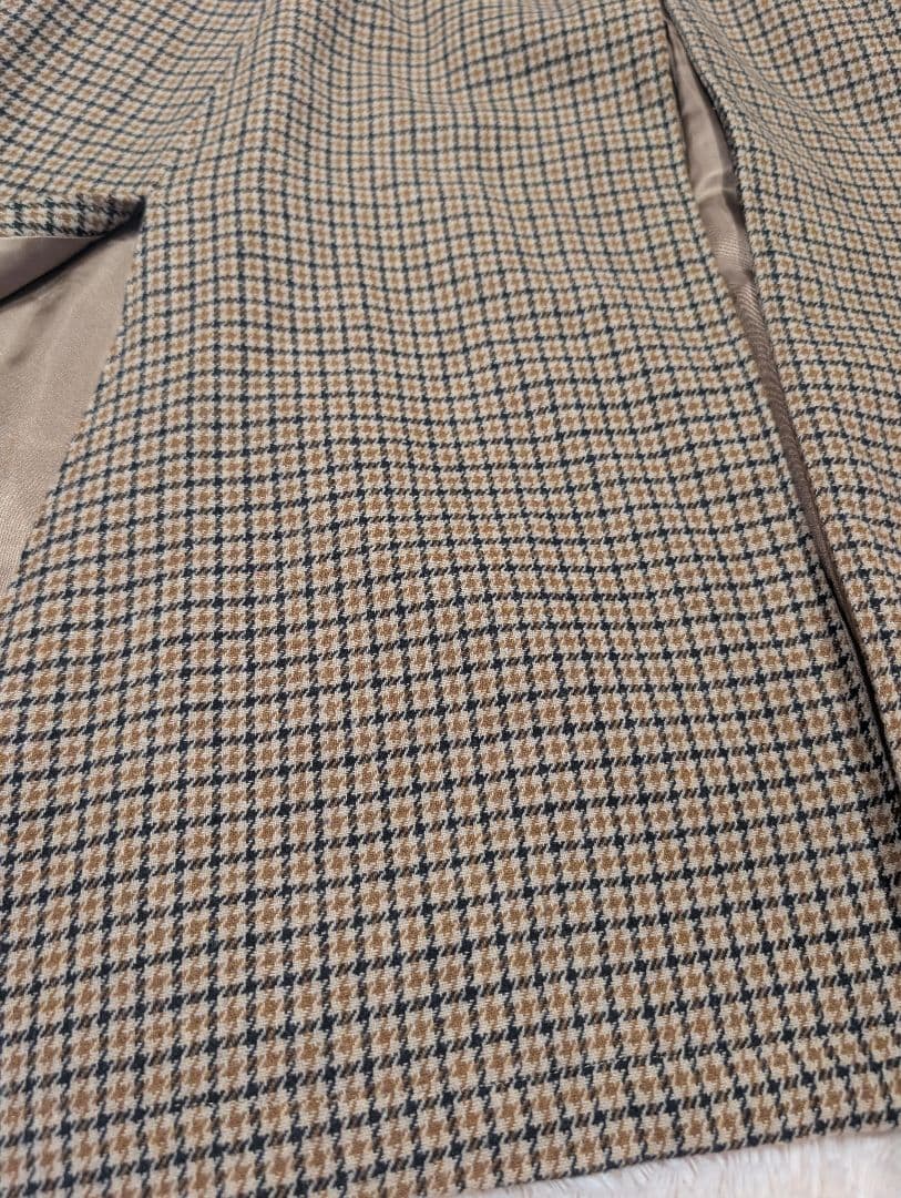 ローレンラルフローレン　ケープコート　ポンチョ　千鳥柄　グレンチェック　金ボタン