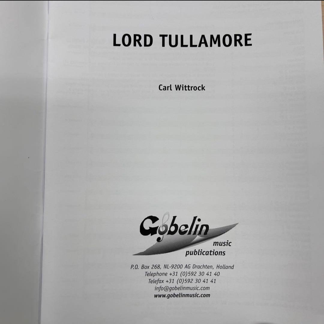 Lord Tullamore ❗️タラモア卿 Carl Wittrock 吹奏楽譜