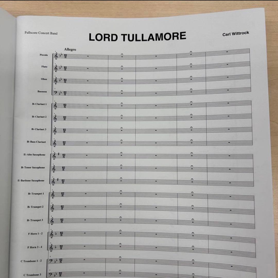 Lord Tullamore ❗️タラモア卿 Carl Wittrock 吹奏楽譜