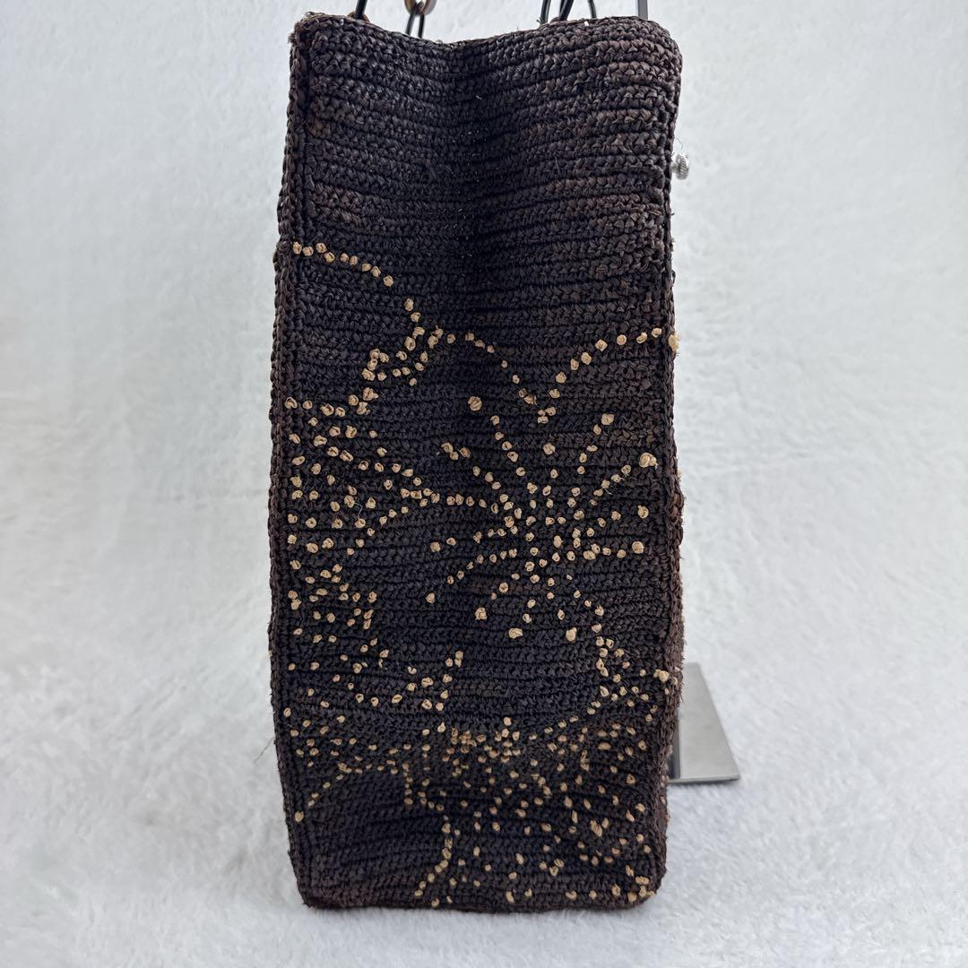 JAMIN PUECH カゴバッグ　トートバッグ　本革 スクエア　花柄