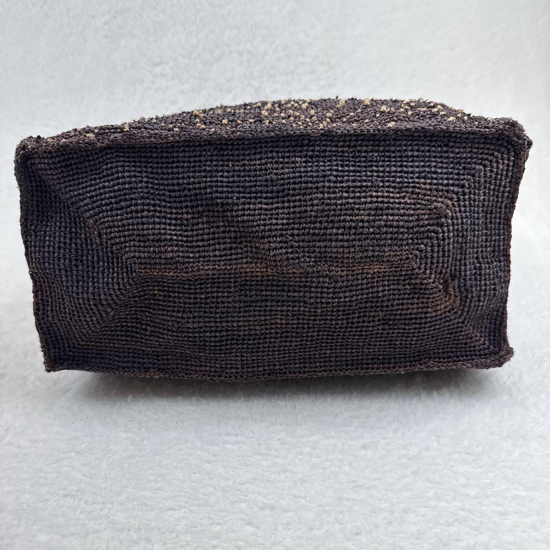 JAMIN PUECH カゴバッグ　トートバッグ　本革 スクエア　花柄