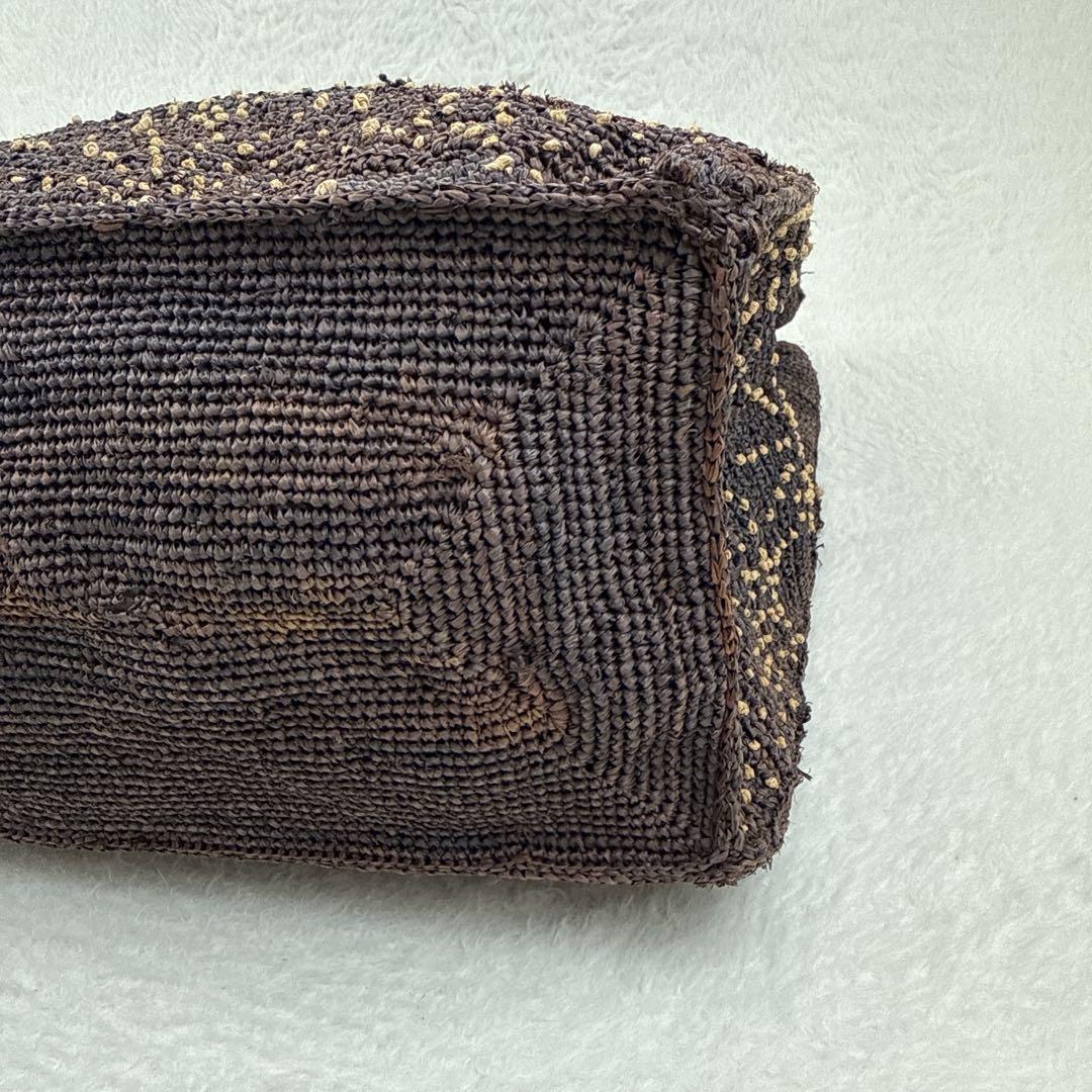 JAMIN PUECH カゴバッグ　トートバッグ　本革 スクエア　花柄